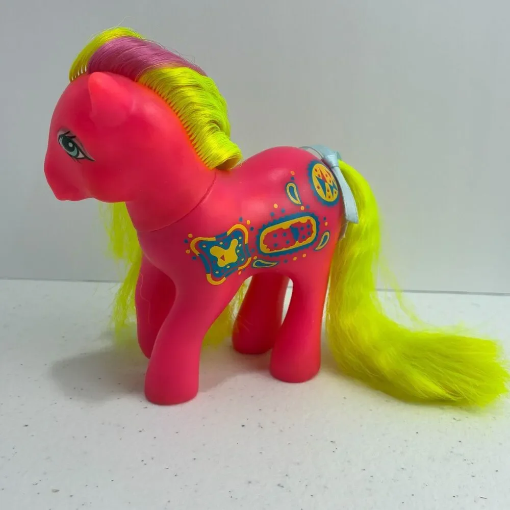 VTG G1 My Little Pony Rockin Beat Sweet Notes Pink Yellow Crimped Hasbro 1990